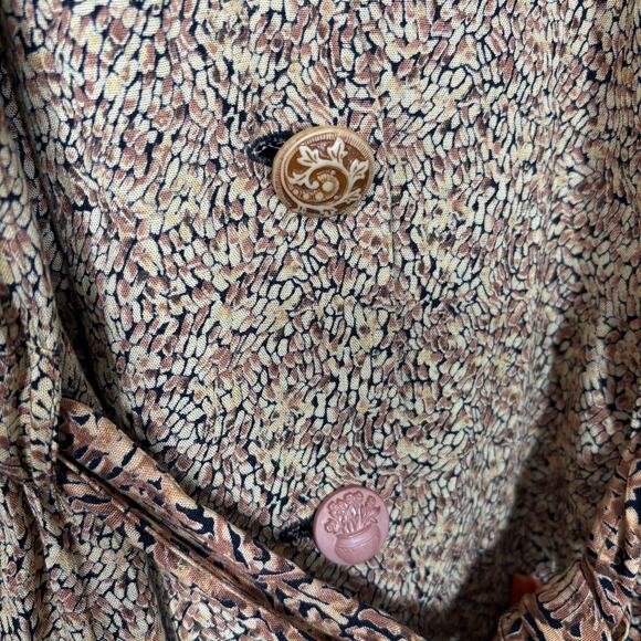 Carole Little Vintage 1990's Women's Beaded Leopard Print Long Blazer - Size M/L - Picture 4 of 7